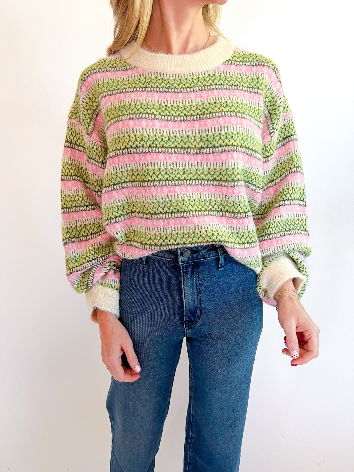 Striped Knit Sweater - Swoon Boutique New Orleans