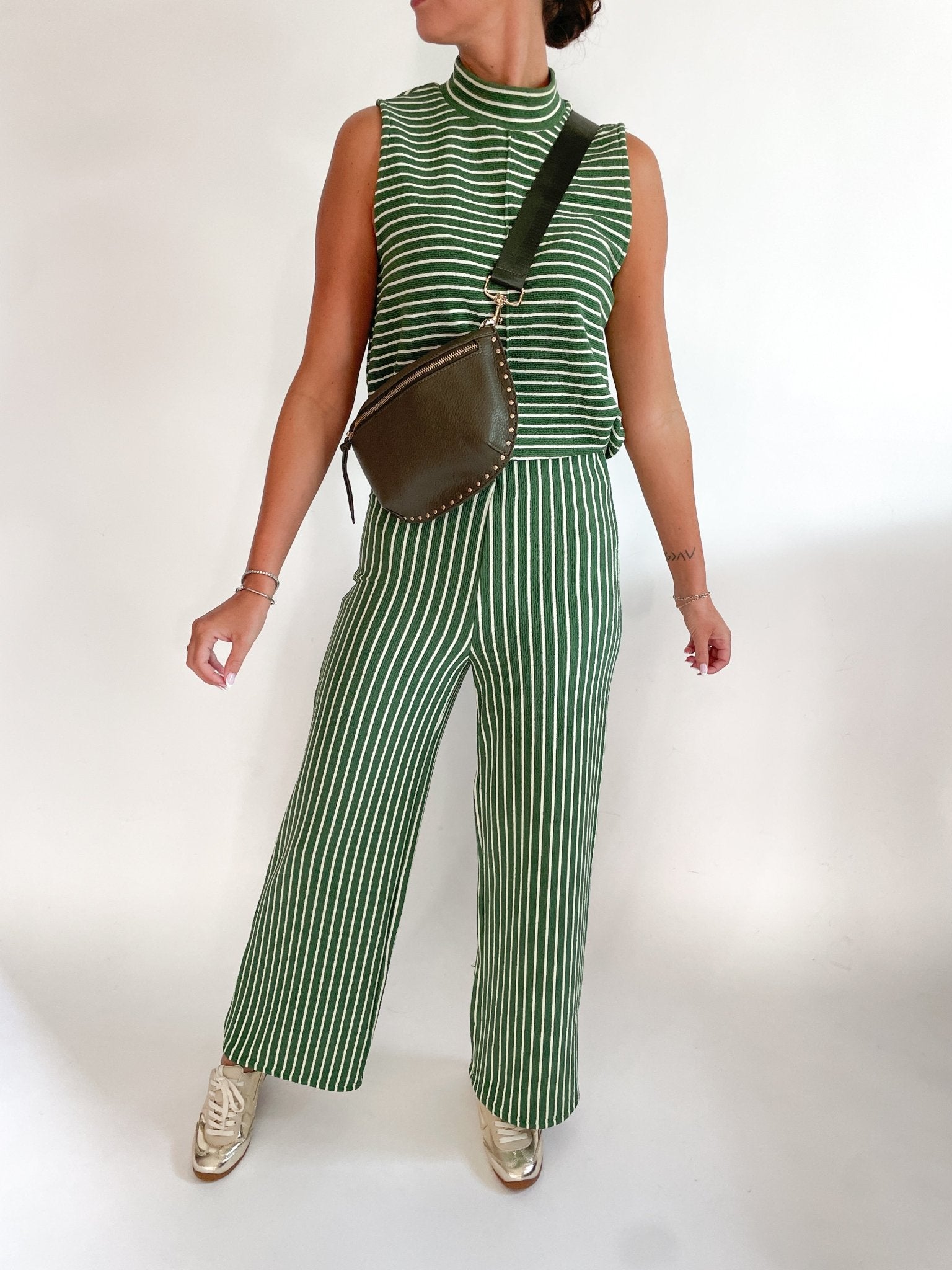 Striped Mock Neck Top - Swoon Boutique New Orleans