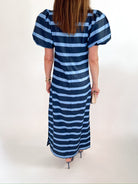 Striped Puff Sleeve Maxi Dress - Swoon Boutique New Orleans