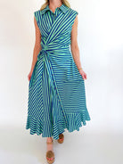 Striped Sleeveless Midi Dress - Swoon Boutique New Orleans