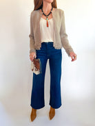 Suede Fringe Trim Cardigan - Swoon Boutique New Orleans