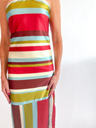 Sunset Stripe Halter Maxi Dress - Swoon Boutique New Orleans