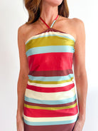 Sunset Stripe Halter Maxi Dress - Swoon Boutique New Orleans
