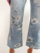 Super High Rise Floral Extreme Vintage Flare Jeans - Swoon Boutique New Orleans