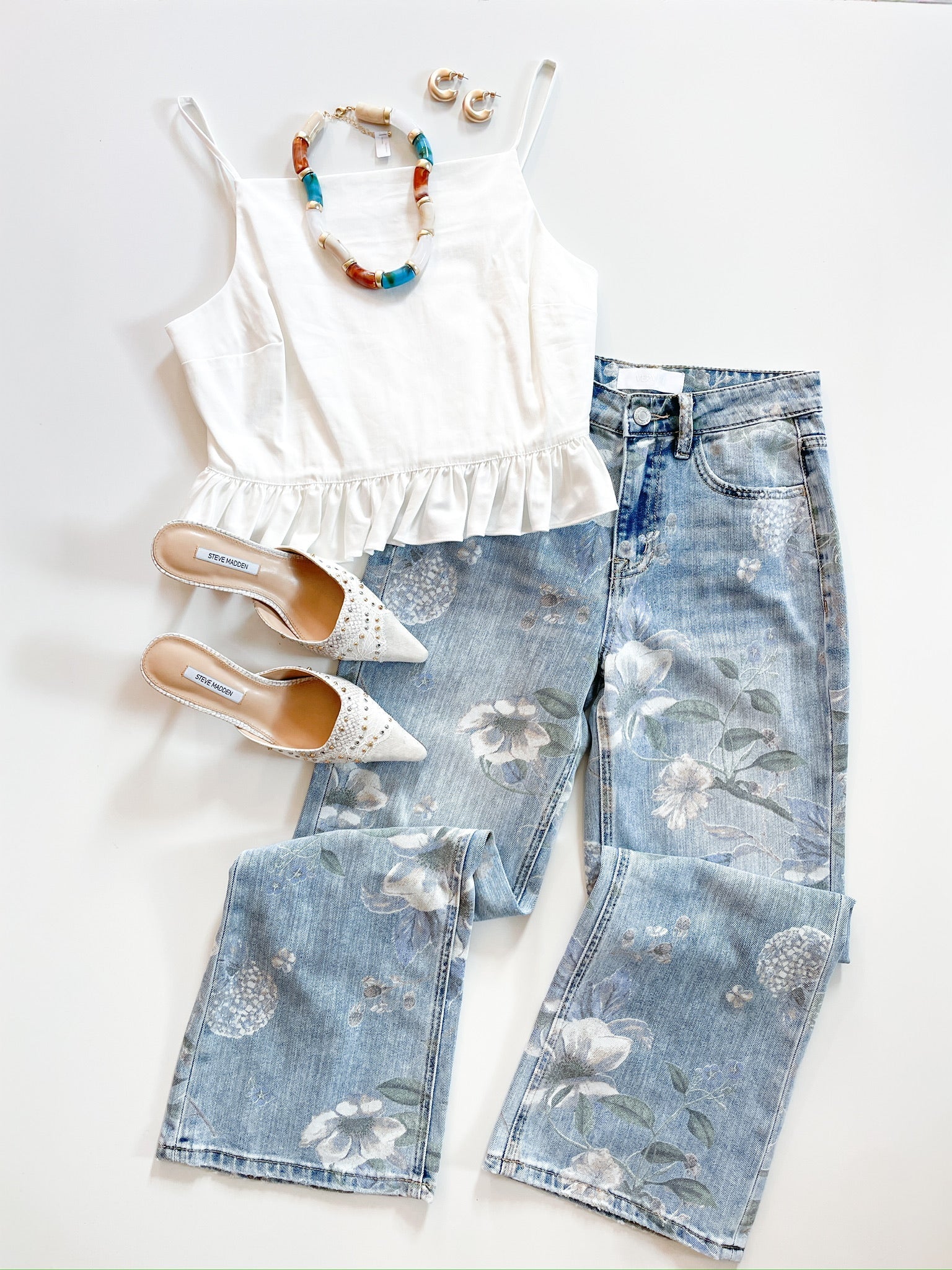 Super High Rise Floral Extreme Vintage Flare Jeans - Swoon Boutique New Orleans