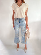 Super High Rise Floral Extreme Vintage Flare Jeans - Swoon Boutique New Orleans