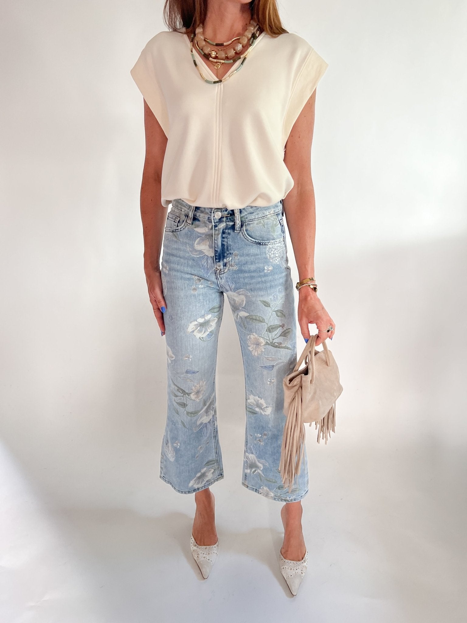 Super High Rise Floral Extreme Vintage Flare Jeans - Swoon Boutique New Orleans
