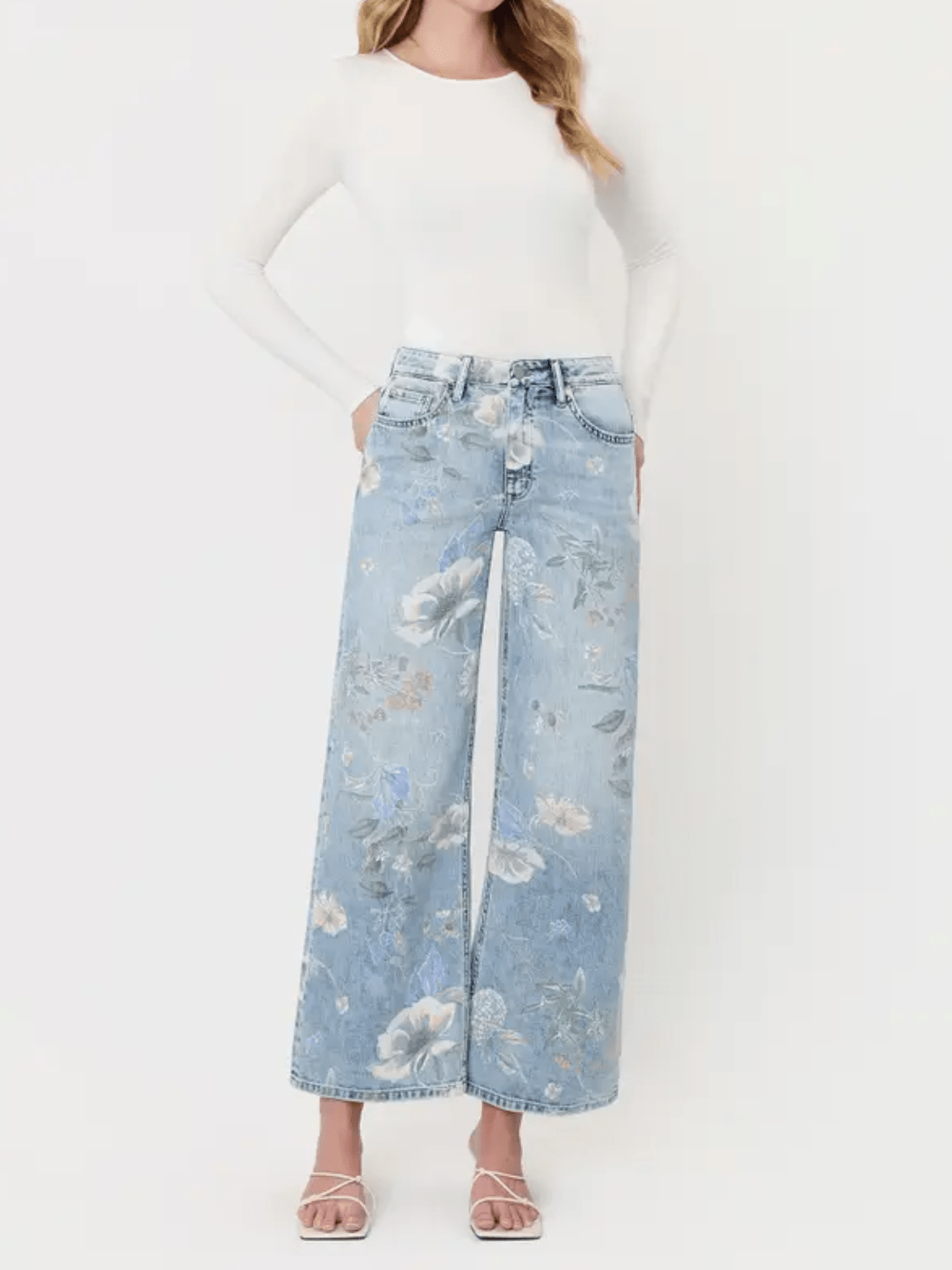 Super High Rise Floral Extreme Vintage Flare Jeans - Swoon Boutique New Orleans
