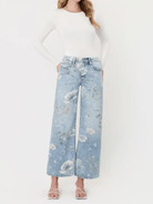 Super High Rise Floral Extreme Vintage Flare Jeans - Swoon Boutique New Orleans
