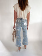 Super High Rise Floral Extreme Vintage Flare Jeans - Swoon Boutique New Orleans
