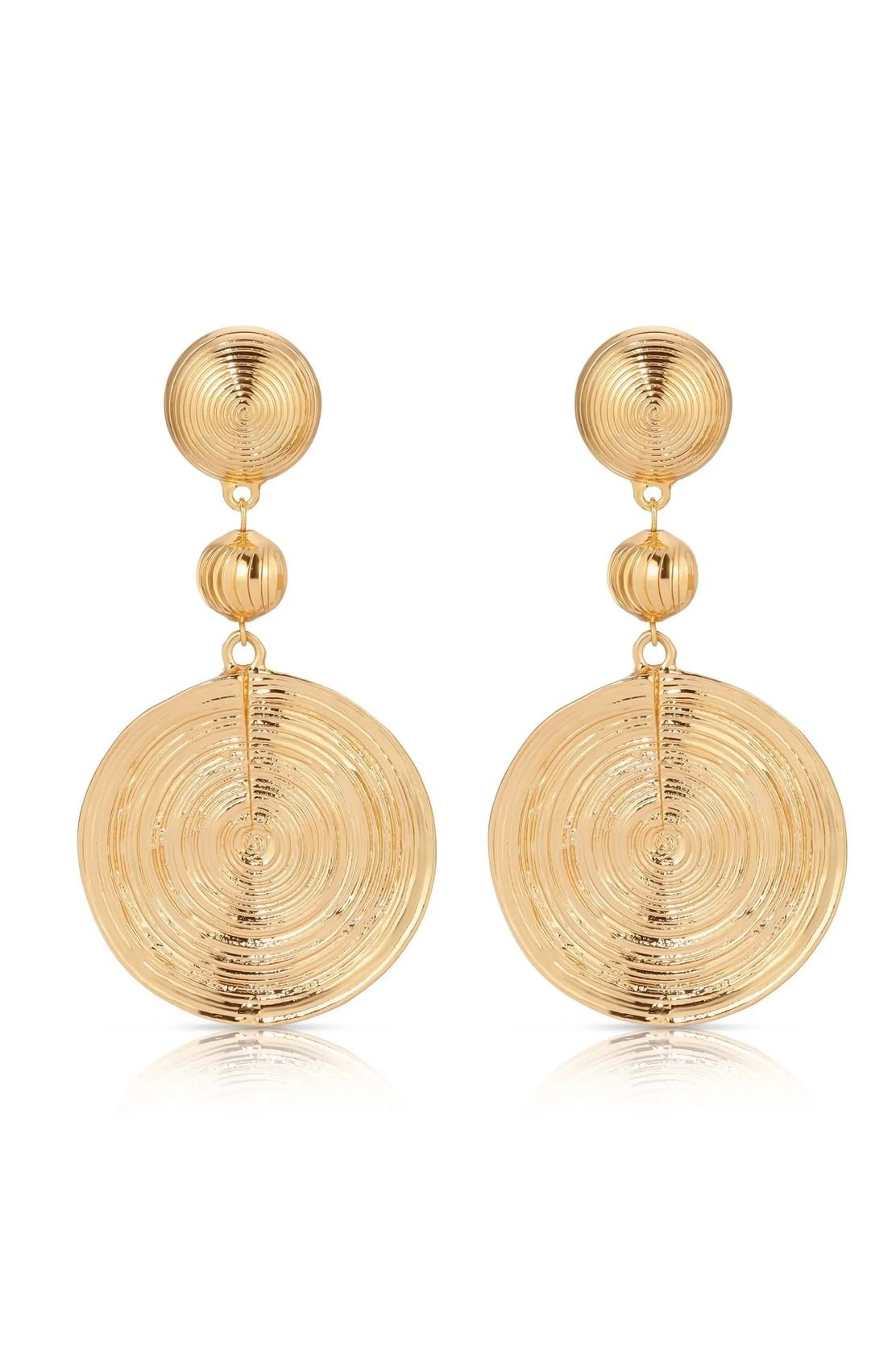 18k gold-plated swirl pendant dangle earrings