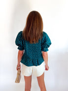 Swiss Dot Peplum Blouse - Swoon Boutique New Orleans