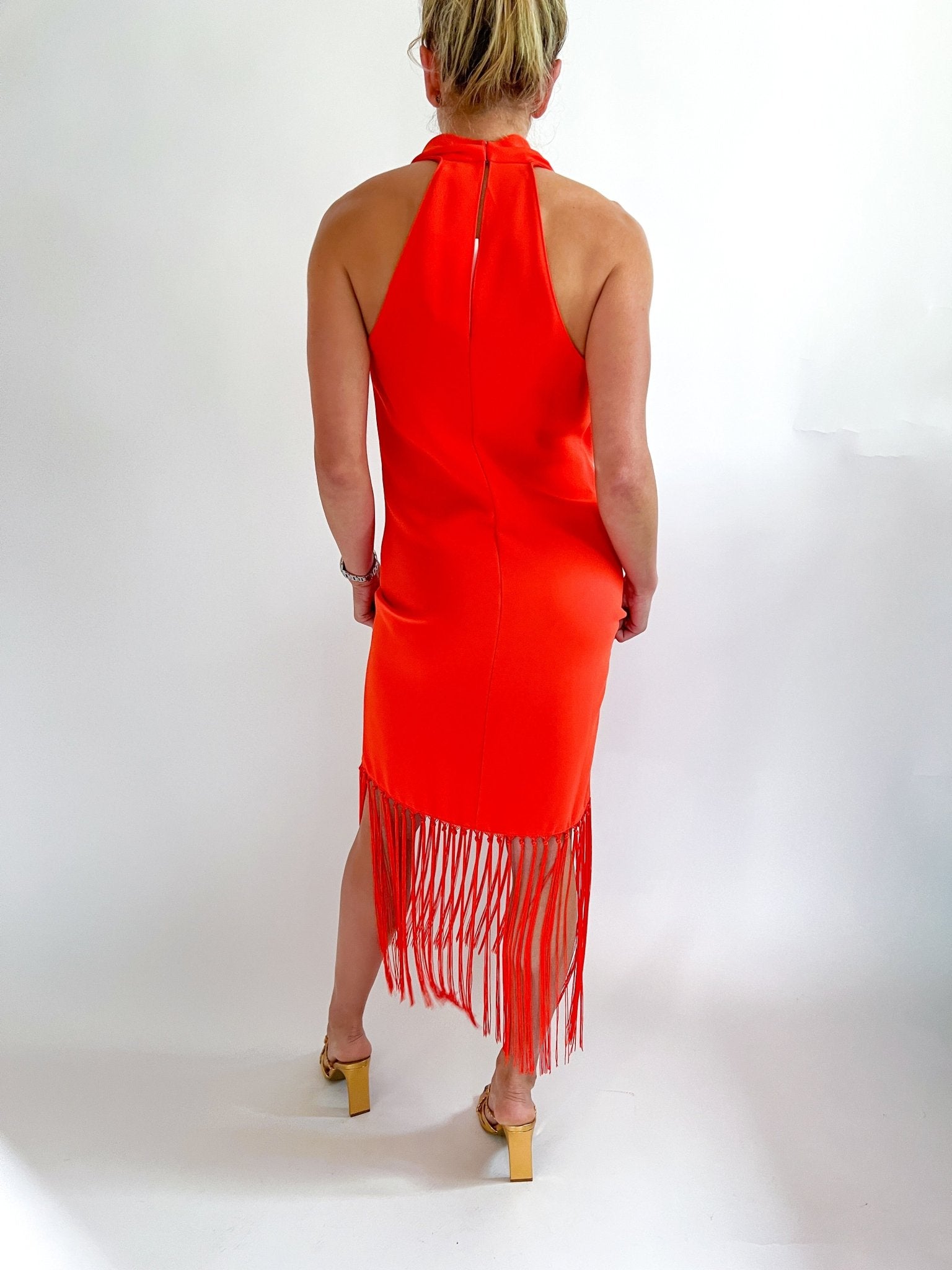 Syd Mandarin Midi Cocktail Dress - Swoon Boutique New Orleans