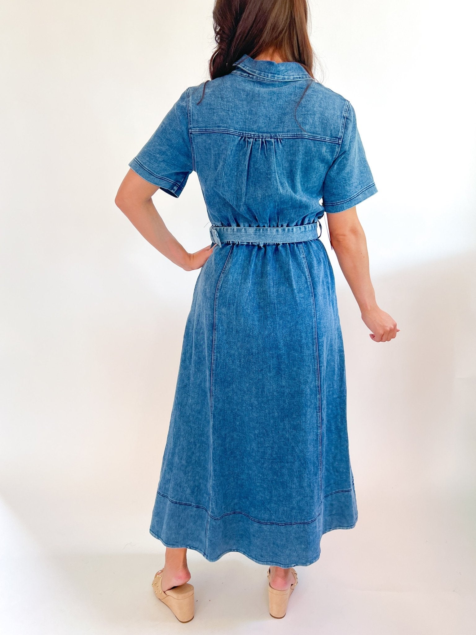 Tamara Denim Maxi Dress - Swoon Boutique New Orleans