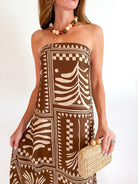 Terracotta Script Maxi Dress - Swoon Boutique New Orleans