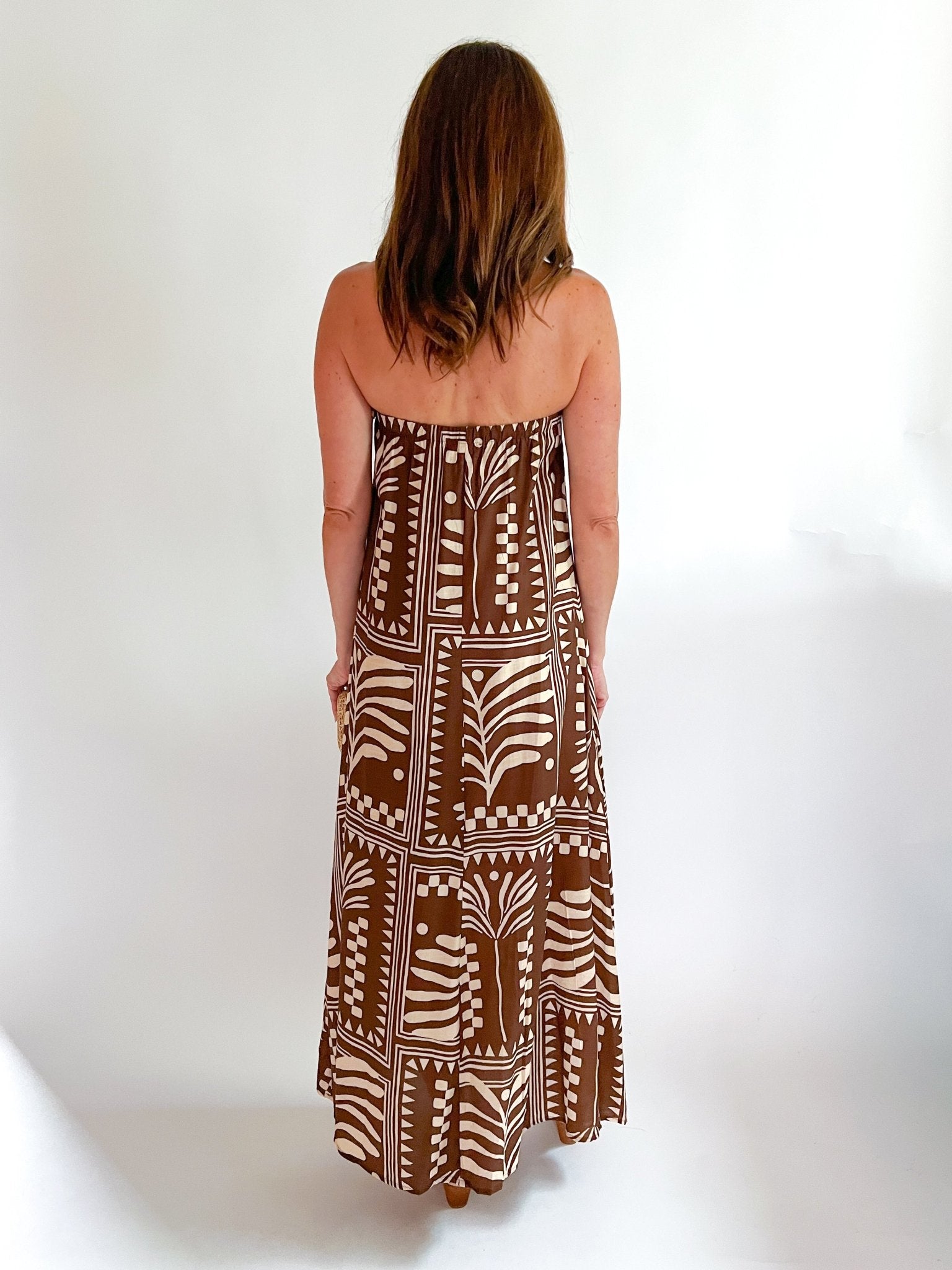 Terracotta Script Maxi Dress - Swoon Boutique New Orleans