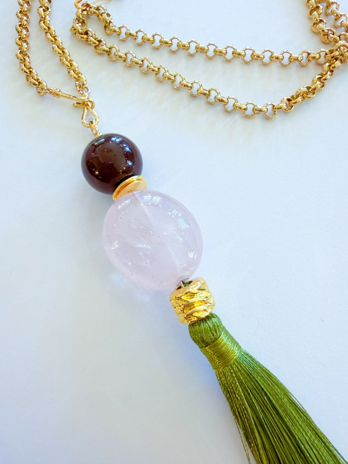 Tessa Green Tassel Chain Necklace - Swoon Boutique New Orleans