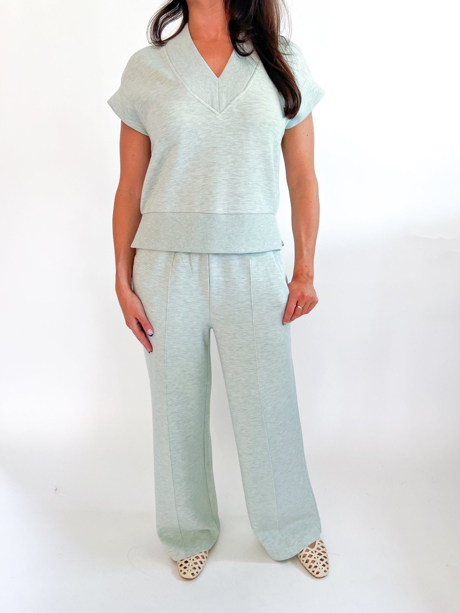 The Mint Green Wide Leg Pant 28" - Swoon Boutique New Orleans
