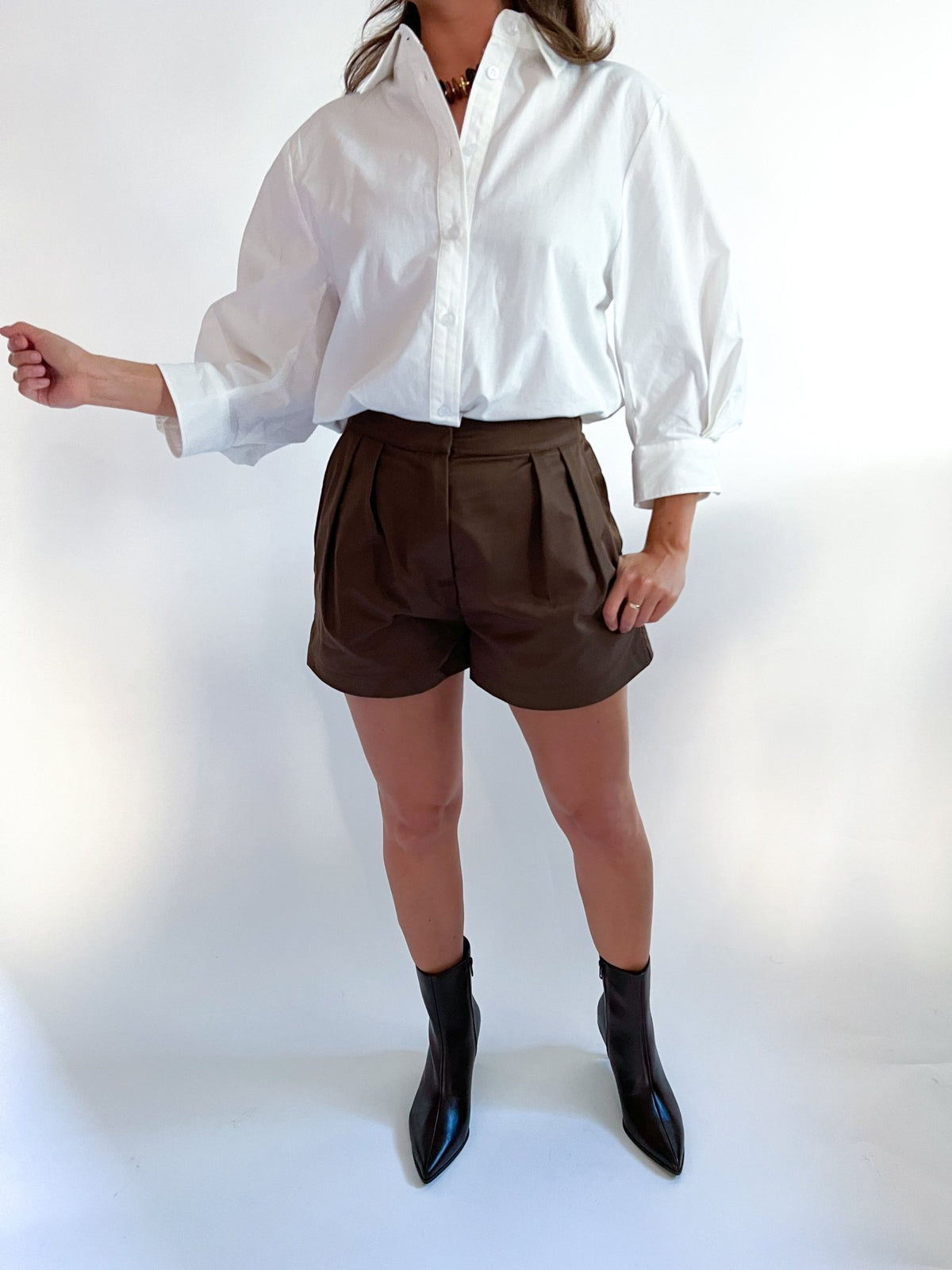 Thea Lantern Sleeve Button Down Shirt - Swoon Boutique New Orleans
