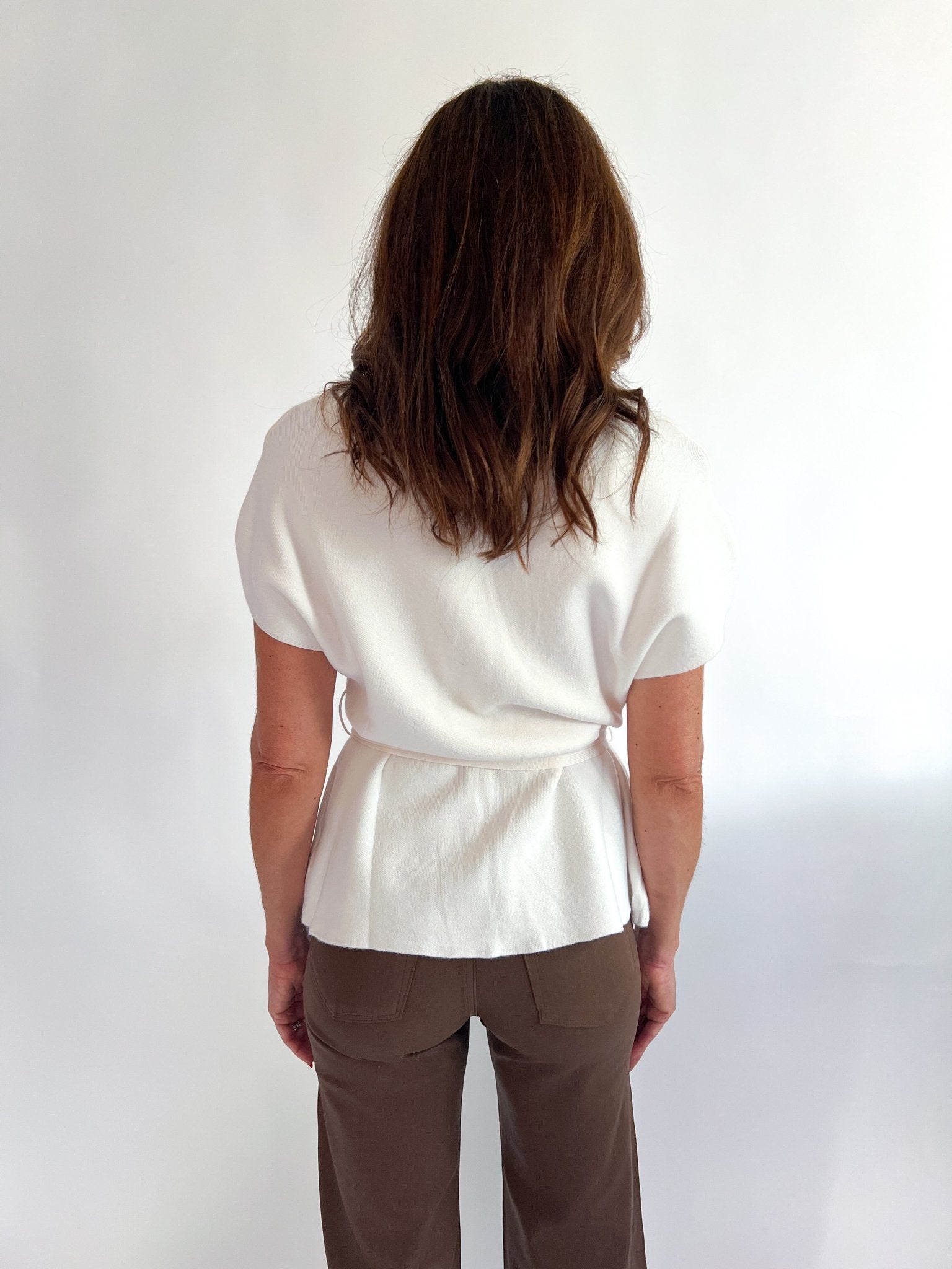 Tie Waist V Neck Top - Swoon Boutique New Orleans