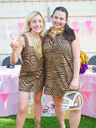 Tiger Print Button Down Shirt Dress - Swoon Boutique New Orleans