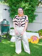 Tiger Puff Sleeve Top - Swoon Boutique New Orleans