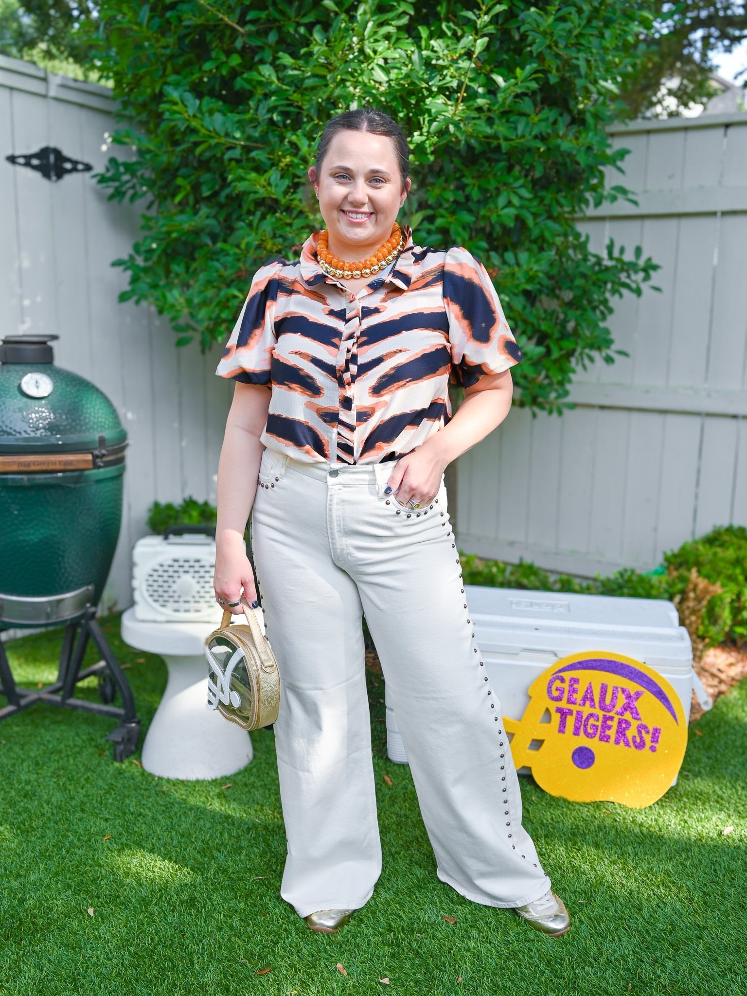 Tiger Puff Sleeve Top - Swoon Boutique New Orleans