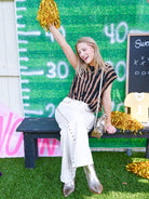Tiger Stripe High Neck Top - Swoon Boutique New Orleans