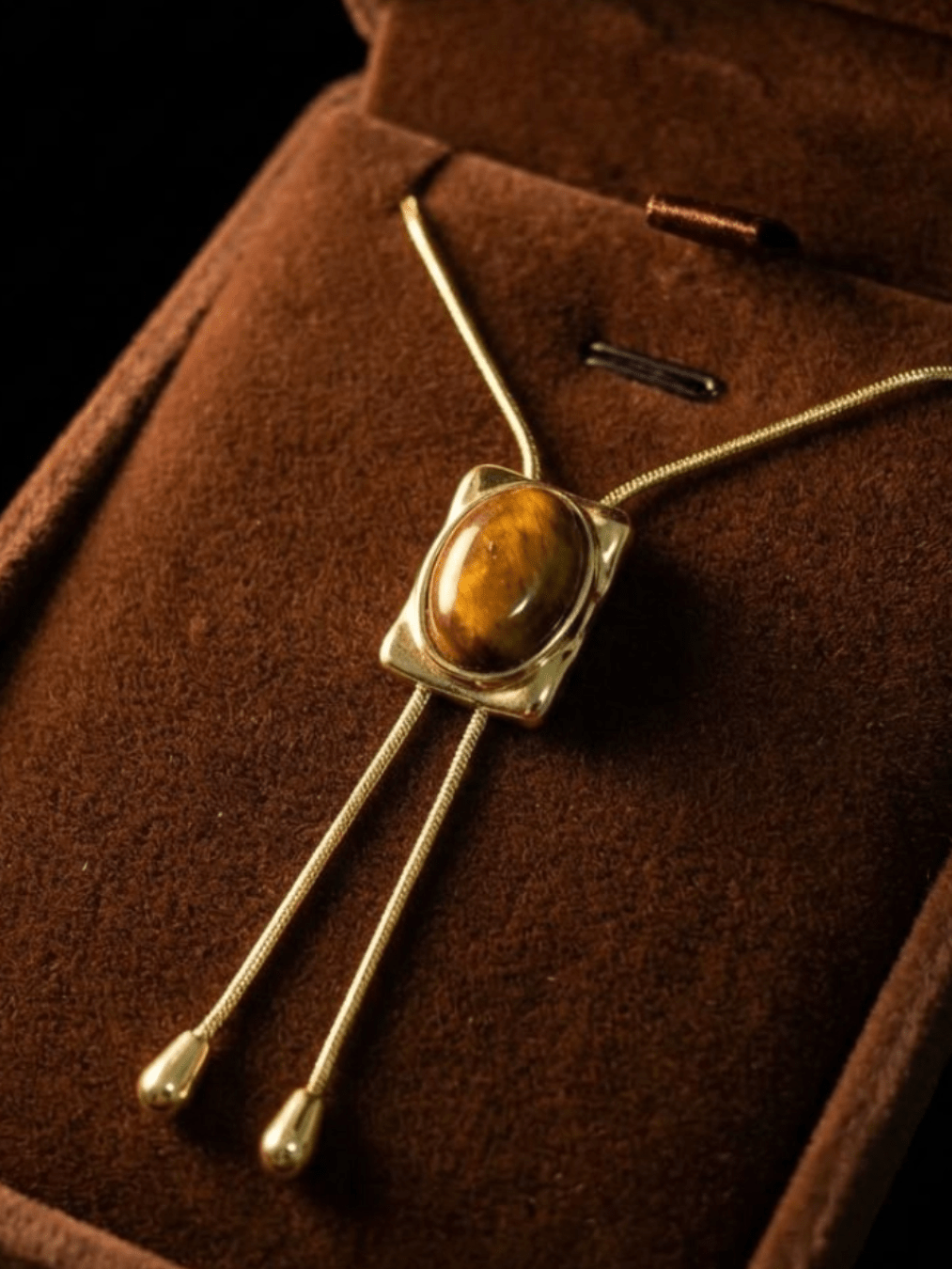 Tigers Eye Bolo Necklace - Swoon Boutique New Orleans