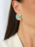 Turquoise Marais Stud Earrings - Swoon Boutique New Orleans