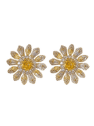 Tuscan Sun Canary Pave Bloom Stud Earrings - Swoon Boutique New Orleans