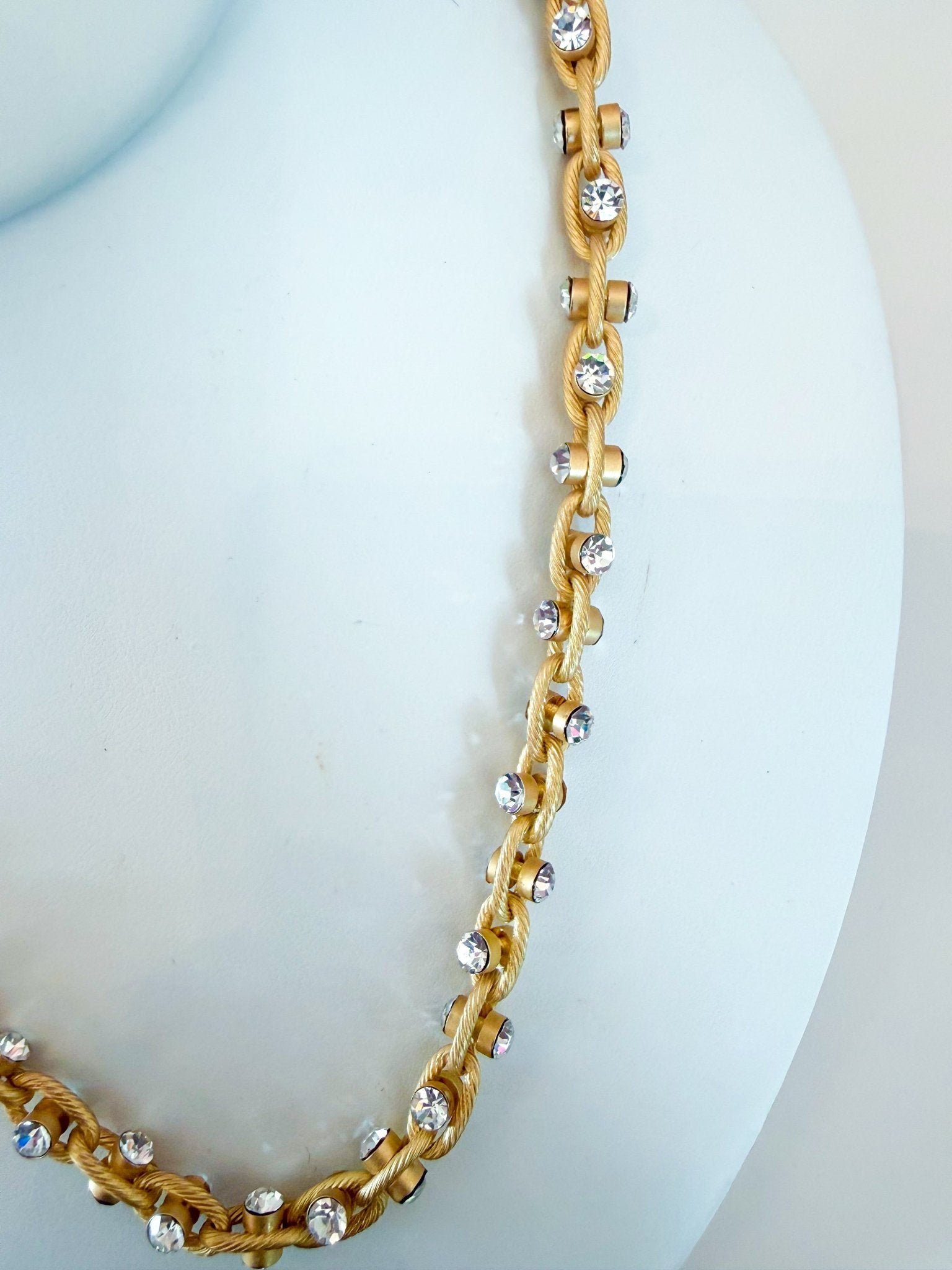 Twisted Rhinestone Statement Necklace - Swoon Boutique New Orleans