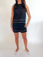 Twisted Trim Sleeveless Top - Swoon Boutique New Orleans