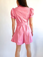 Vegan Leather Flutter Sleeve Dress - Swoon Boutique New Orleans