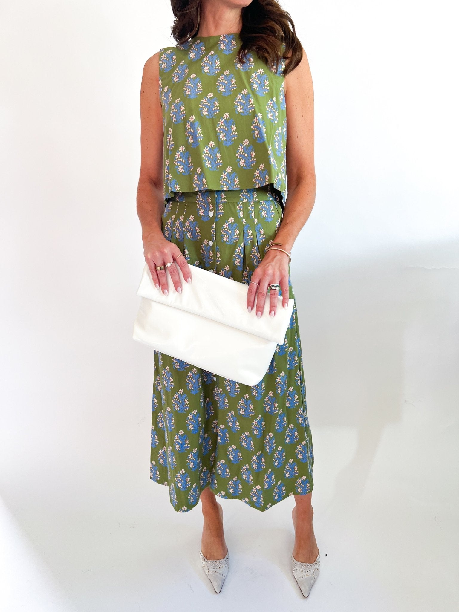 Verdant Floral Button Midi Skirt - Swoon Boutique New Orleans