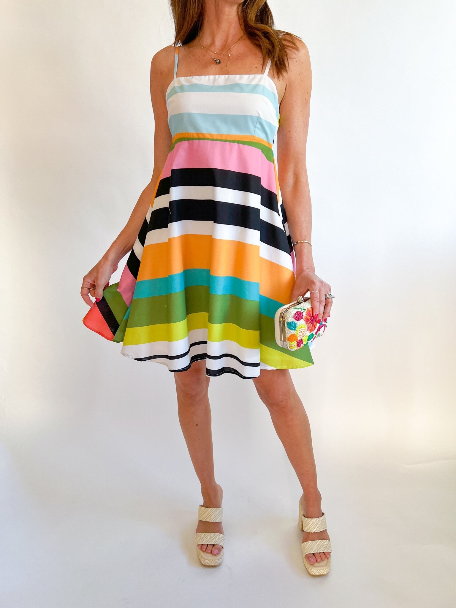 Vesta Stripe Mini Dress - Swoon Boutique New Orleans