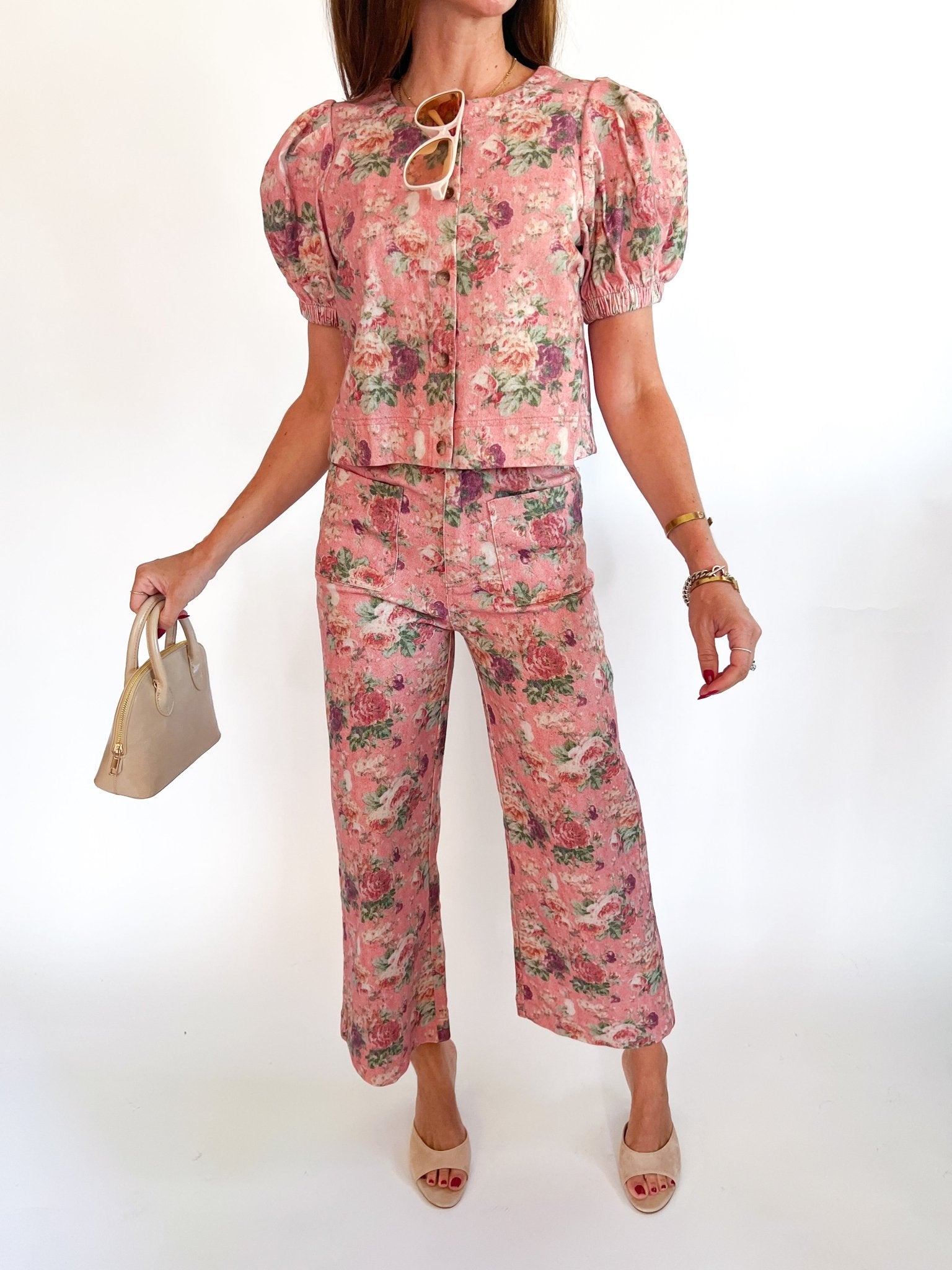 Vintage Floral Puff Sleeve Top - Swoon Boutique New Orleans