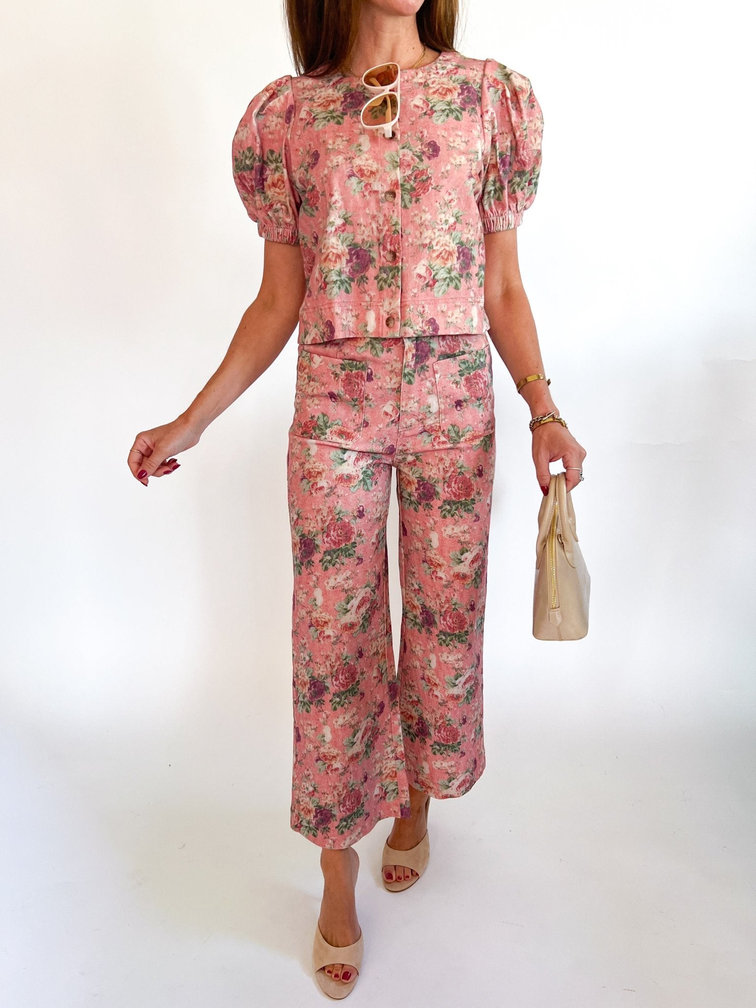 Vintage Floral Puff Sleeve Top - Swoon Boutique New Orleans