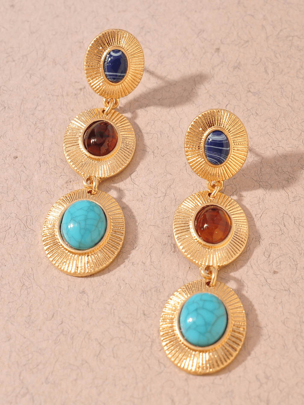 Vintage Multi Stone Drop Earrings - Swoon Boutique New Orleans
