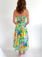 Watercolor Floral Ruched Midi Dress - Swoon Boutique New Orleans