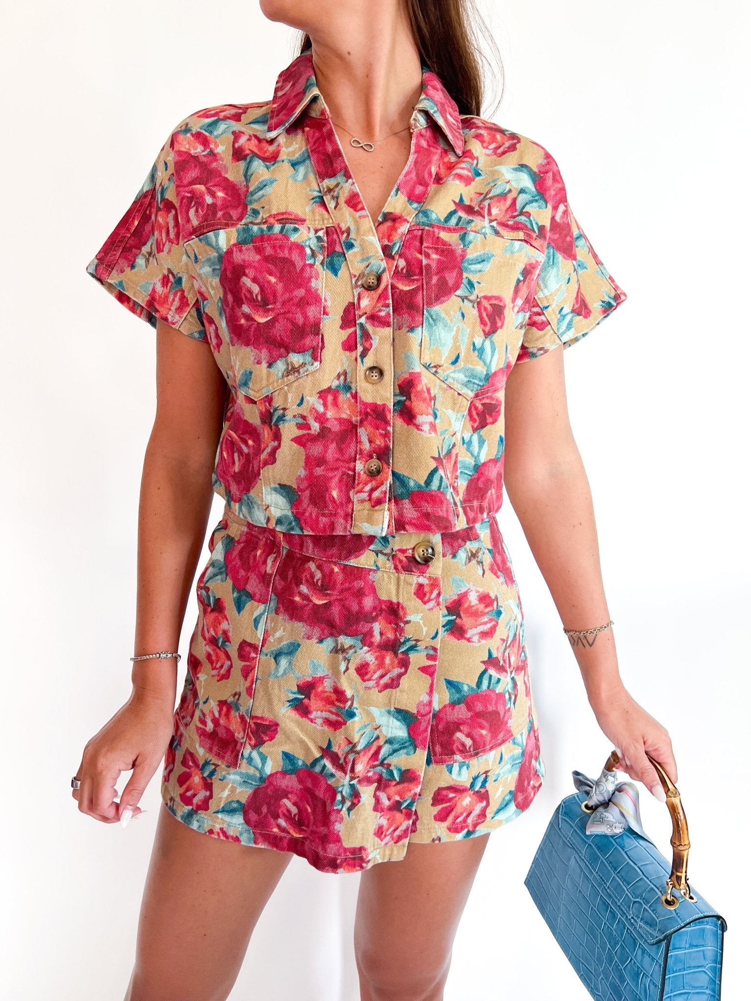 Watercolor Floral Skort - Swoon Boutique New Orleans