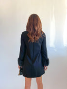 Whisper Faux Fur Trim Mini Dress - Swoon Boutique New Orleans