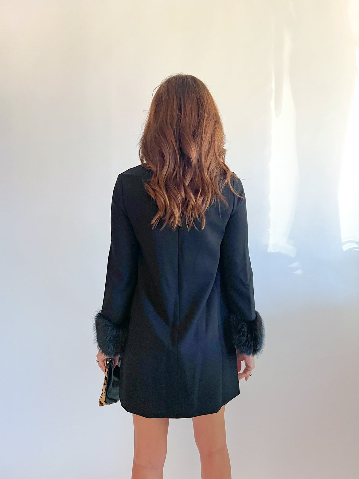 Whisper Faux Fur Trim Mini Dress - Swoon Boutique New Orleans