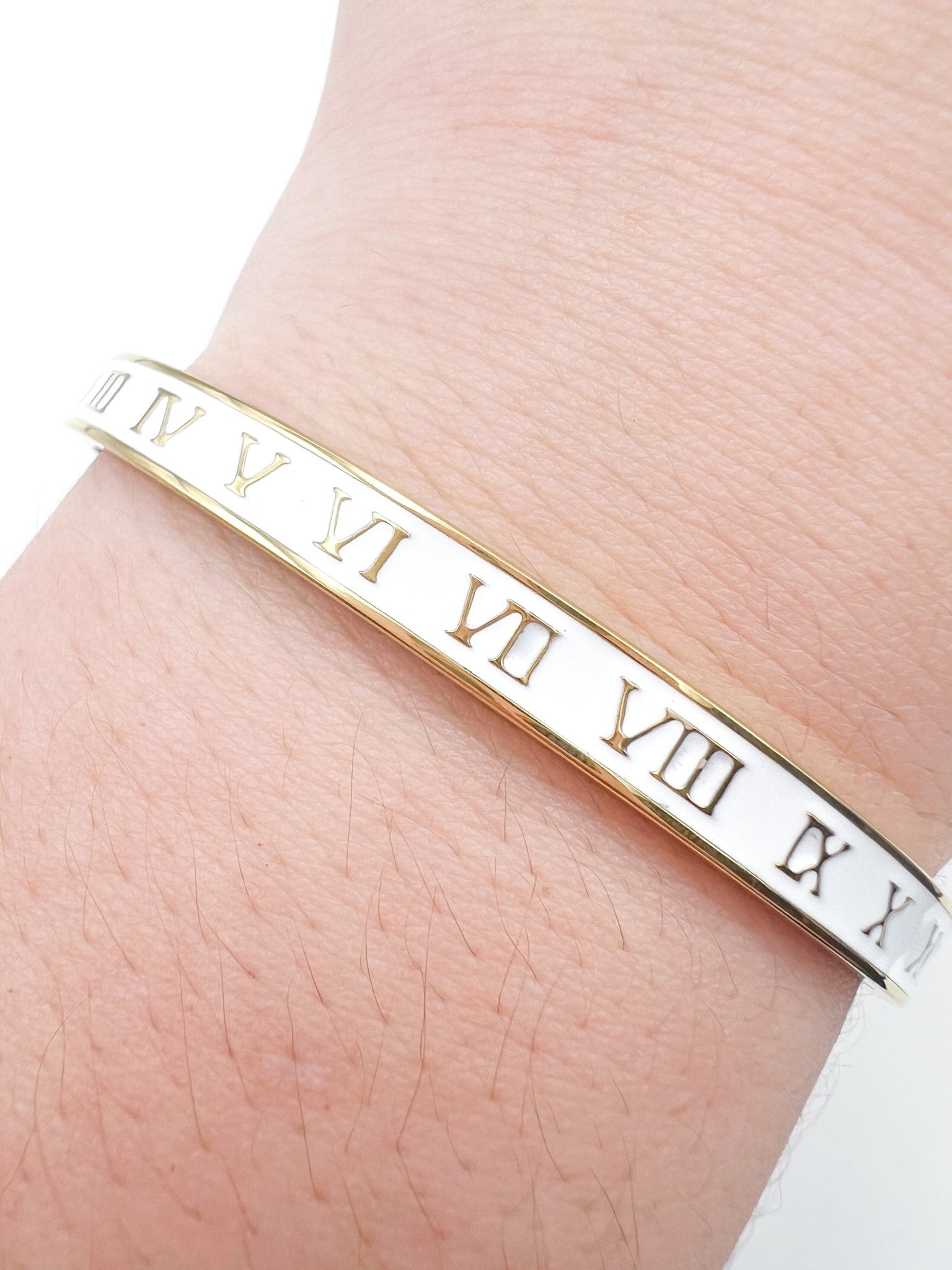 White Roman Numeral Bracelet - Swoon Boutique New Orleans