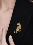 Cheetah-print statement brooch pin
