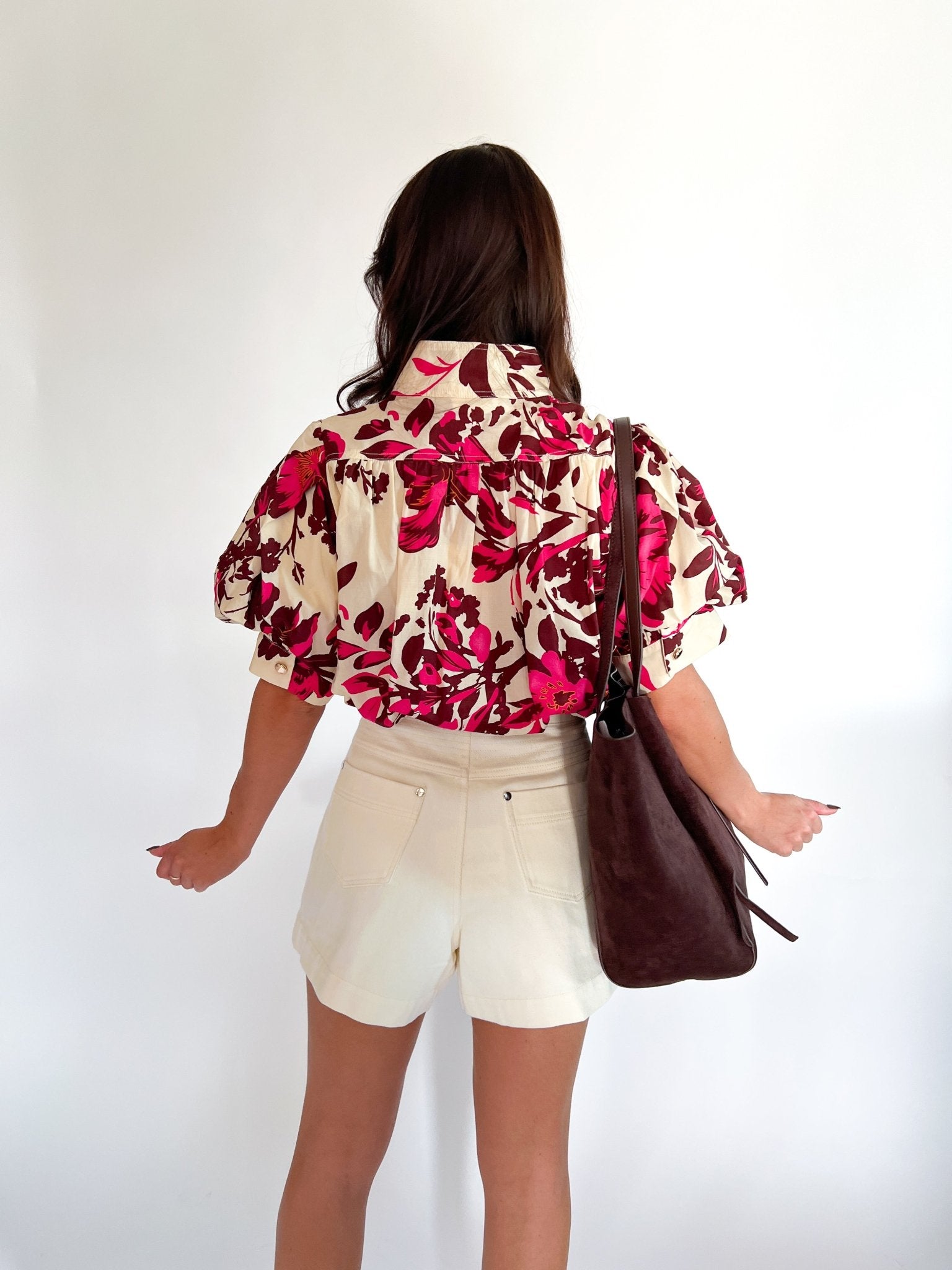 Wine Floral Short Sleeve Top - Swoon Boutique New Orleans