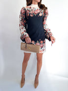 Winter Floral Long Sleeve Dress - Swoon Boutique New Orleans