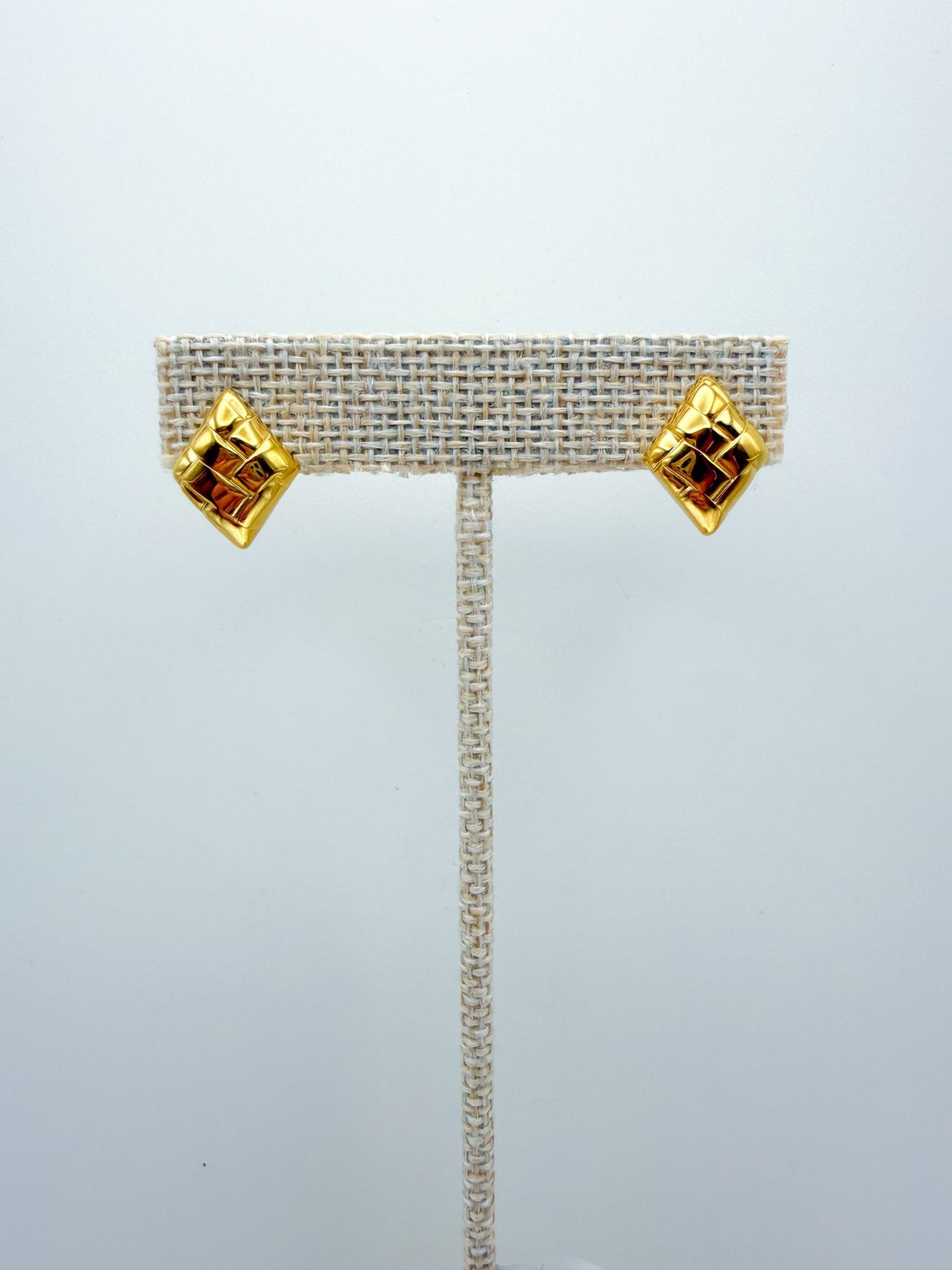 Woven Gold Stud Earrings - Swoon Boutique New Orleans
