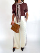Woven Knit Mix Wide Pants - Swoon Boutique New Orleans