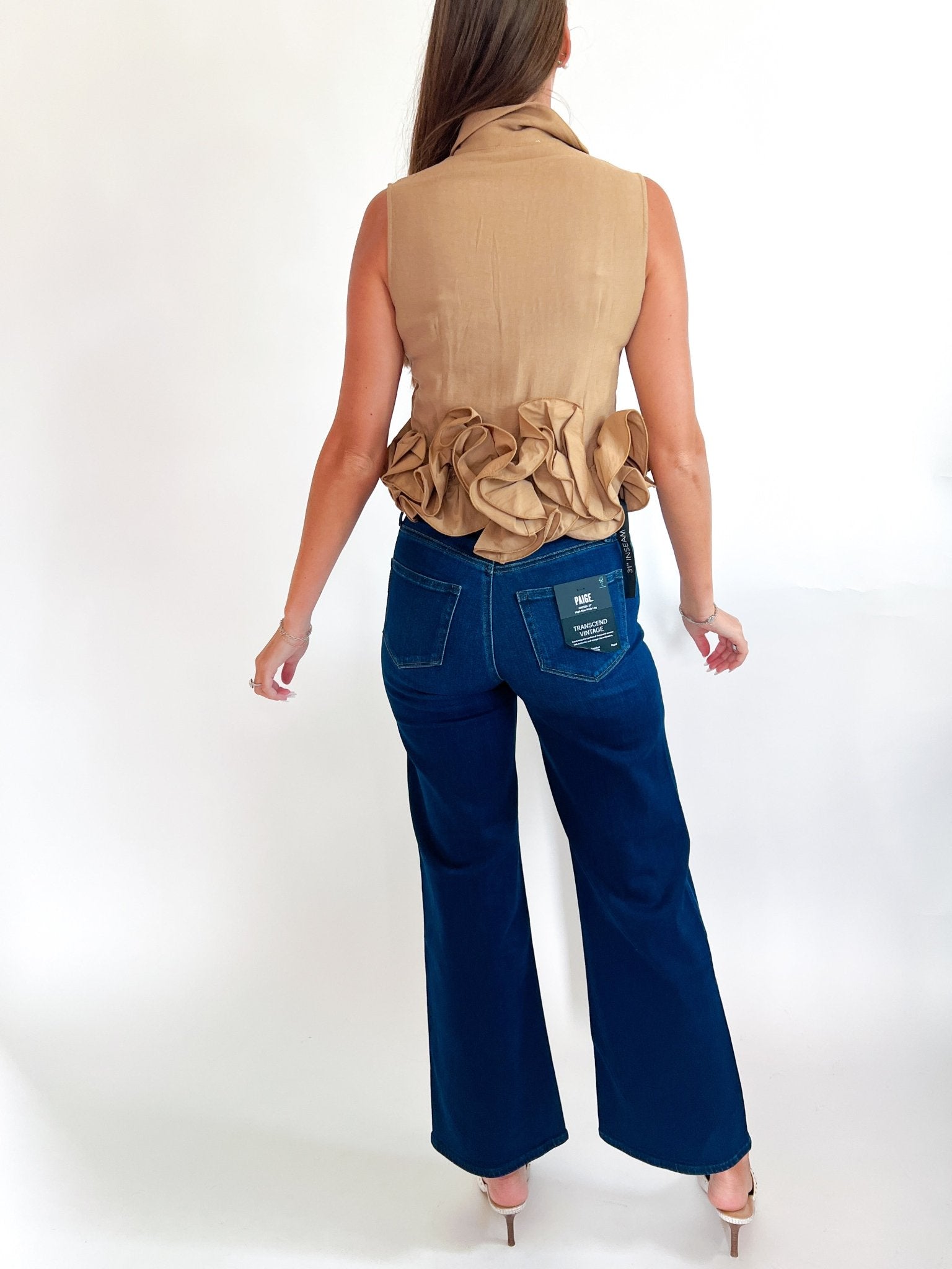 Woven Sleeveless Ruffle Shirt - Swoon Boutique New Orleans
